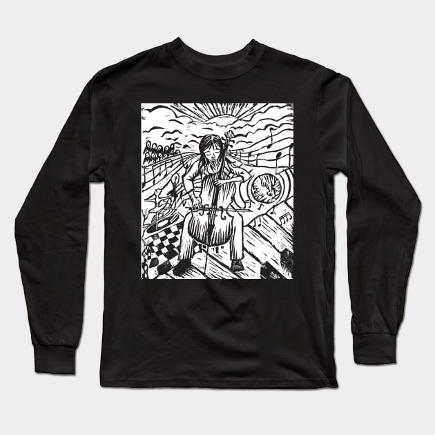 Global Harmony (for dark backgrounds) Long Sleeve T-Shirt by Room 4 Cello
